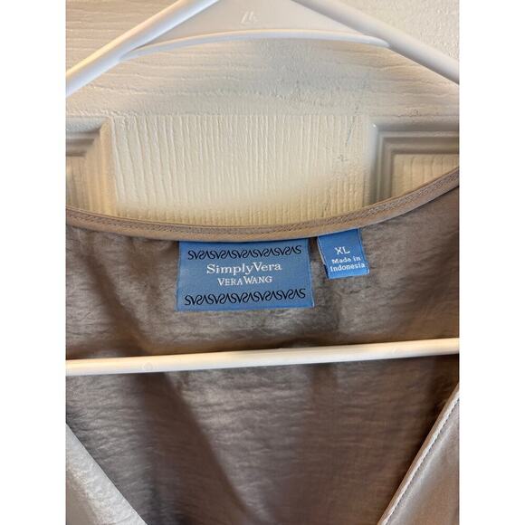 Simply Vera Wang gray two tone wrap style dress XL - Picture 3 of 6